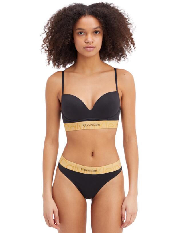 Calvin Klein Embossed Icon Holiday Thong Black