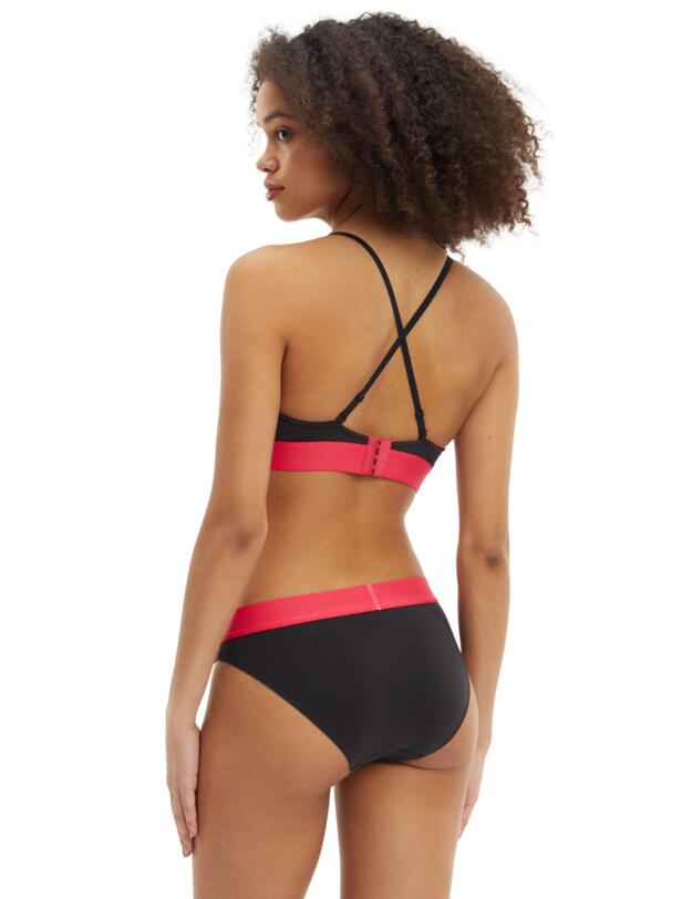 Calvin Klein Embossed Icon Cotton Brief Black with Pink Slpender