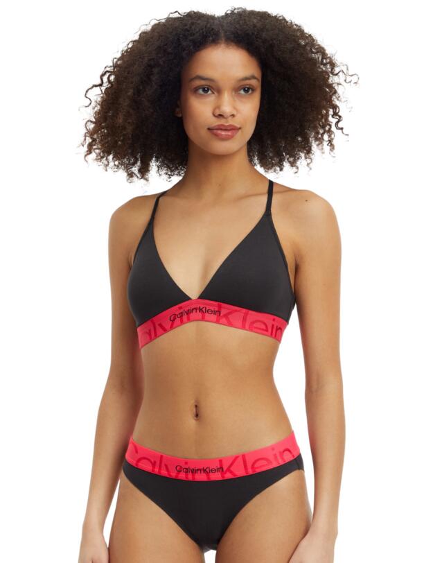 Calvin Klein Embossed Icon Cotton Brief Black with Pink Slpender