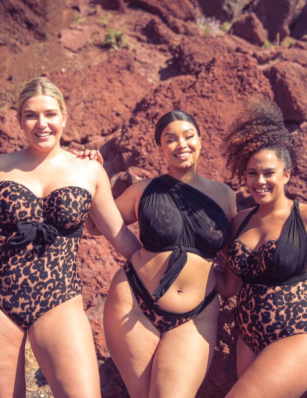 Curvy Kate Wrapsody Bandeau Swimsuit Leopard Print
