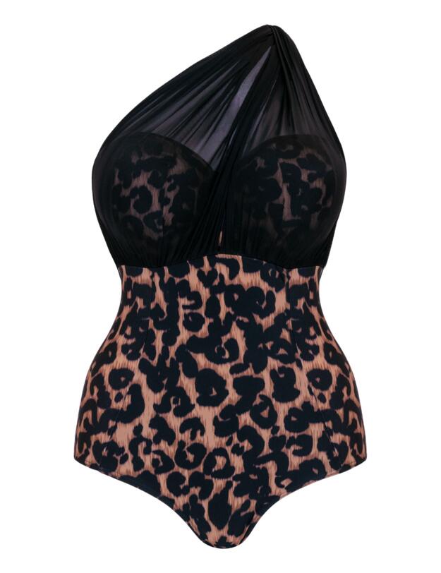 Curvy Kate Wrapsody Bandeau Swimsuit Leopard Print