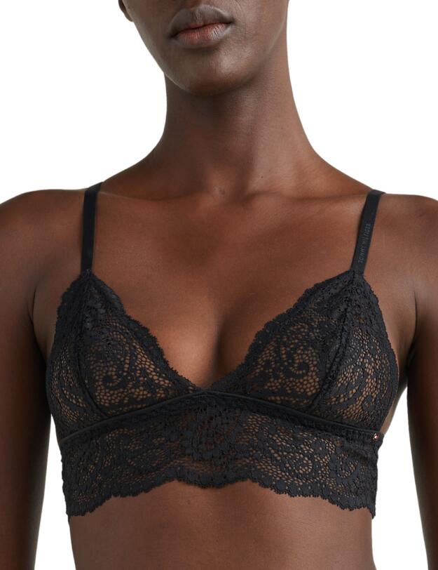 Tommy Hilfiger TH Ultra Soft Lace Unlined Triangle Bralette Black