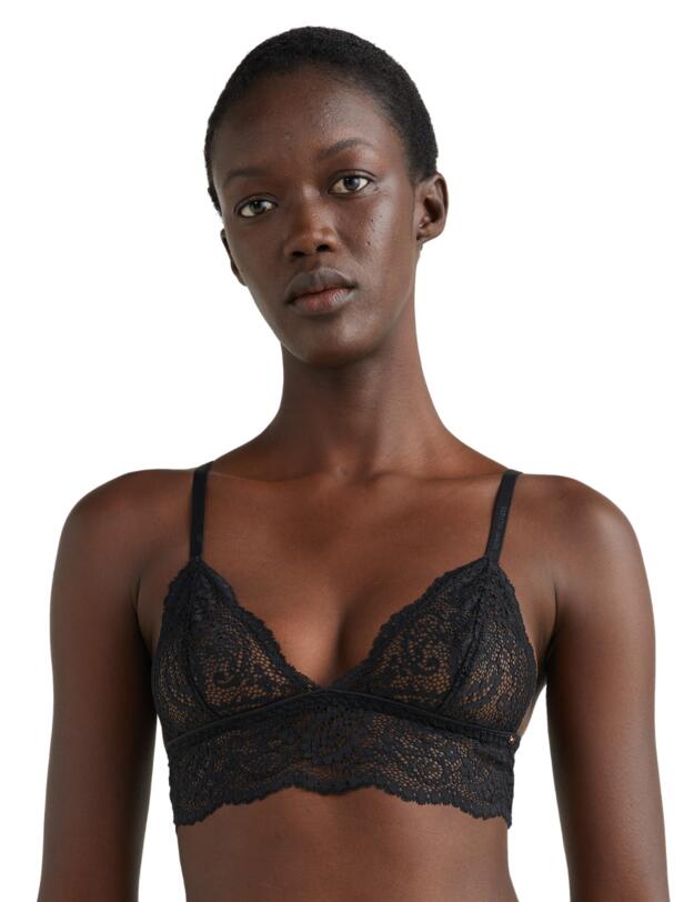 Tommy Hilfiger TH Ultra Soft Lace Unlined Triangle Bralette Black