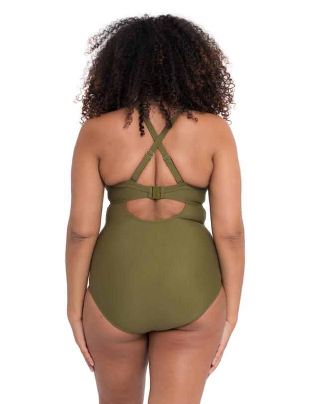 Curvy Kate Retro Sun Halterneck Swimsuit Olive
