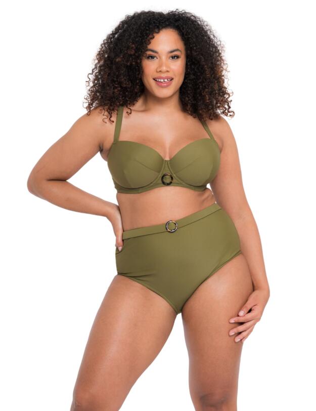 Curvy Kate Retro Sun High Waist Bikini Brief Olive