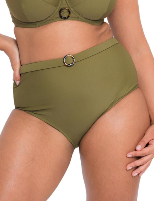 Curvy Kate Retro Sun High Waist Bikini Brief Olive