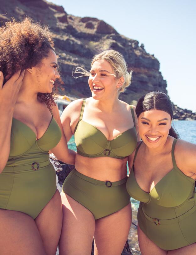 Curvy Kate Retro Sun High Waist Bikini Brief Olive