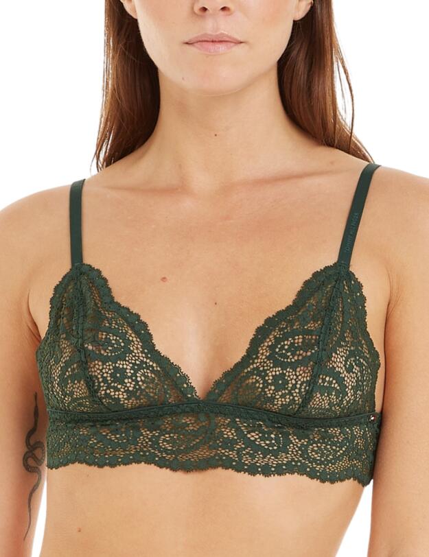 Tommy Hilfiger TH Ultra Soft Lace Unlined Triangle Bralette Hunter