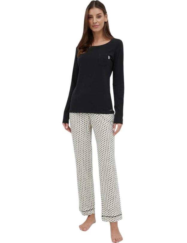 Calvin Klein PJ In A Box Long Sleeve Pyjama Set Star Stamp/Oatmeal Heather