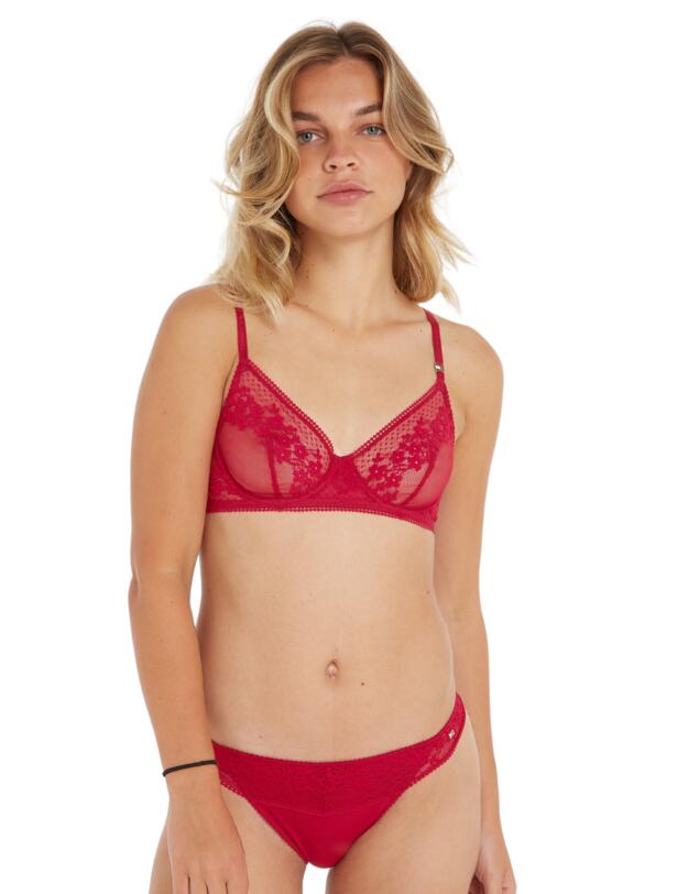 Tommy Hilfiger Ditsy Lace Thong Royal Berry