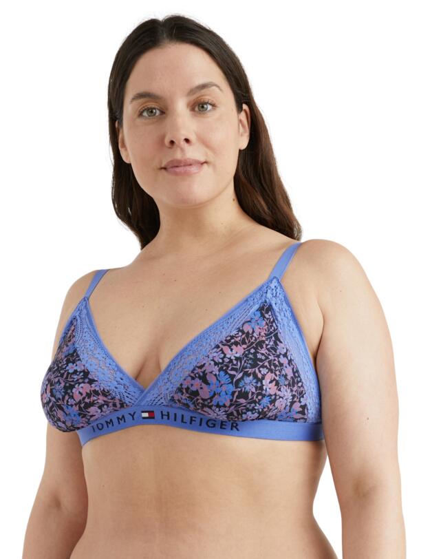 Tommy Hilfiger Tommy Original Lace Triangle Bra Iris Blue Wildflowers