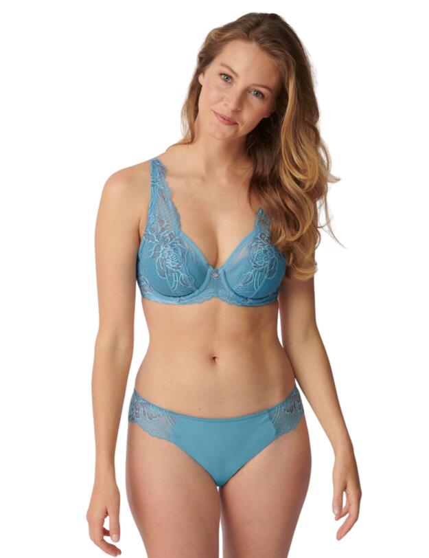 Triumph Wild Peony Florale Padded Bra Blue Lake