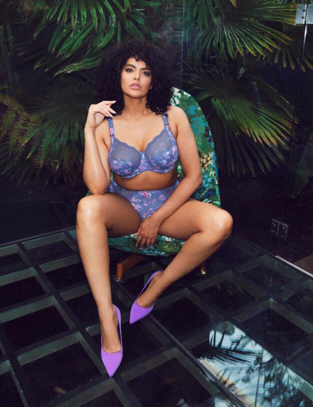 Elomi Morgan High Waist Brief Denim Floral