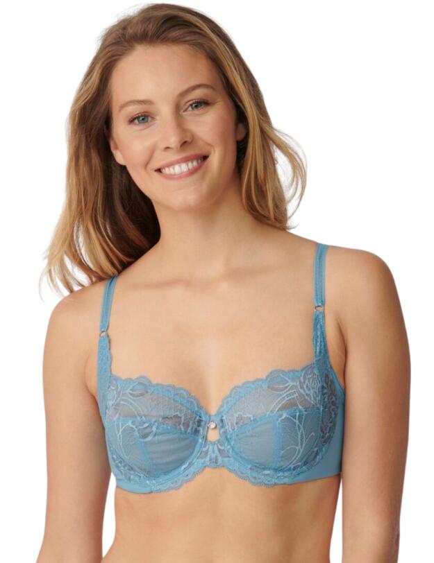 Triumph Wild Peony Florale Underwired Bra Blue Lake 