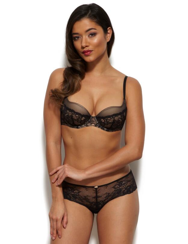 Gossard Glamour Lace Short Brief Black/Nude
