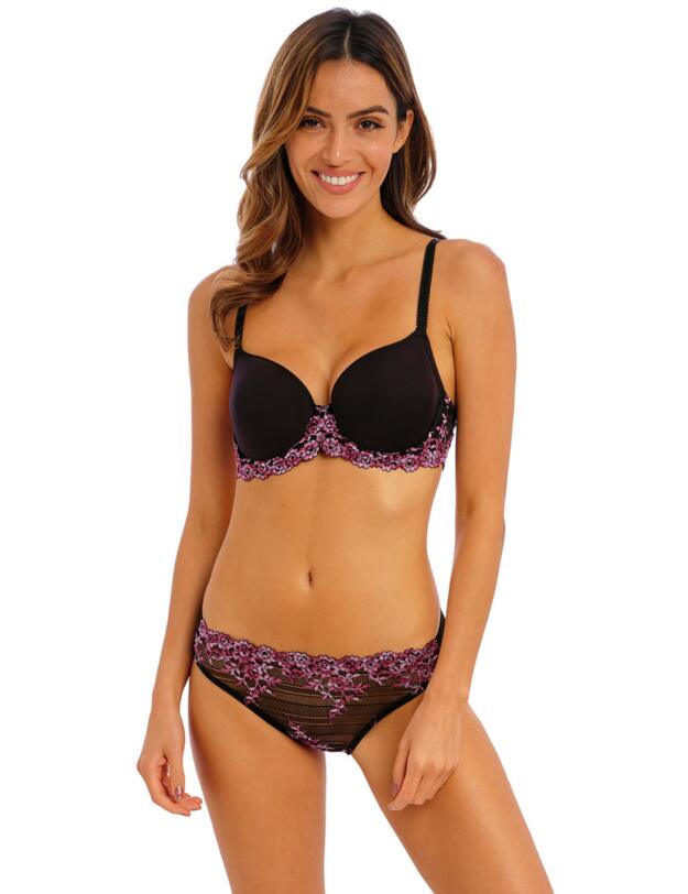 Wacoal Embrace Lace Bikini Brief Black/ Berry Multi