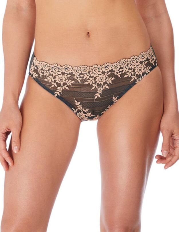 Wacoal Embrace Lace Bikini Brief Ebony/ Shifting Sand