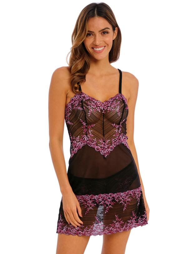 Wacoal Embrace Lace Chemise Black/ Berry Multi 