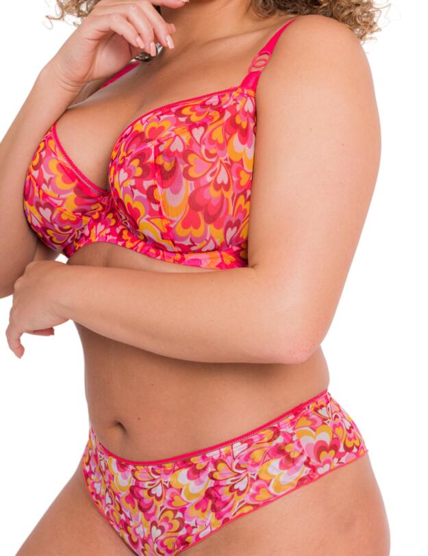 Curvy Kate Lifestyle Plunge Bra Pink Hearts