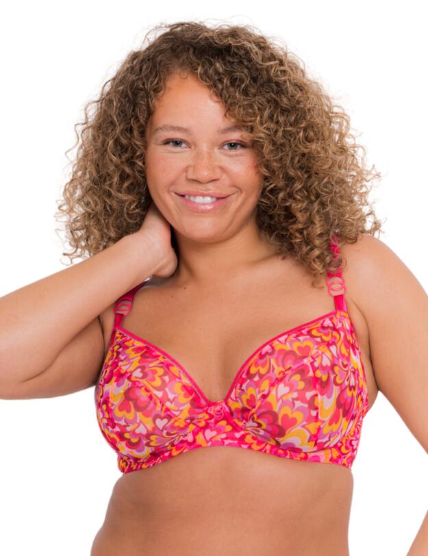 Curvy Kate Lifestyle Plunge Bra Pink Hearts