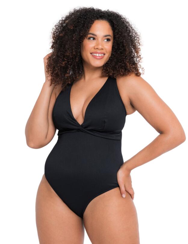 Curvy Kate Twist & Shout Non-Wired Swimsuit Black