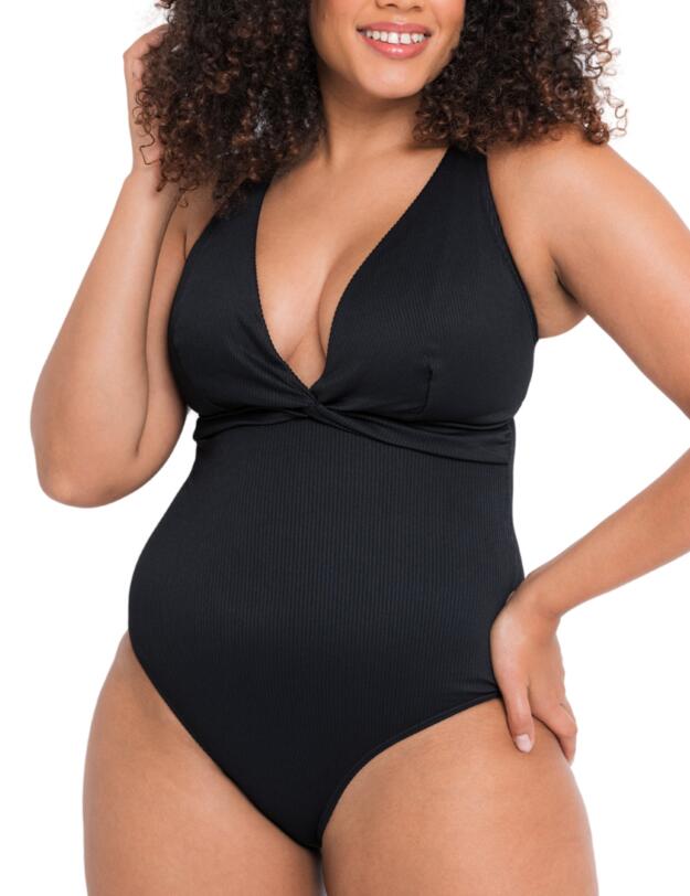 Curvy Kate Twist & Shout Non-Wired Swimsuit Black