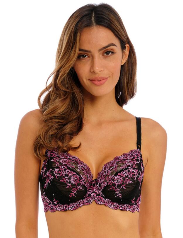 Wacoal Embrace Lace Underwire Bra Black/Berry Multi 