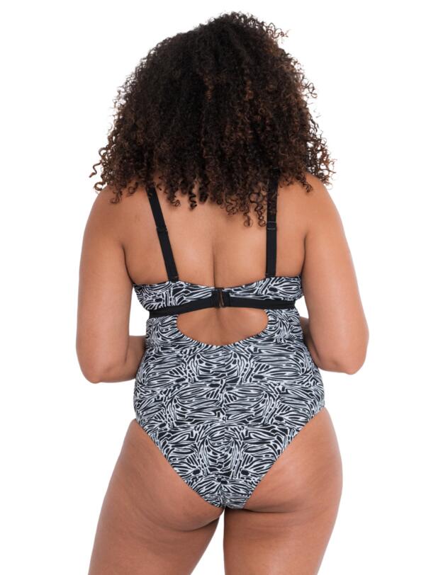 Curvy Kate Sundown Reversible Non-Wired Swimsuit Black Print