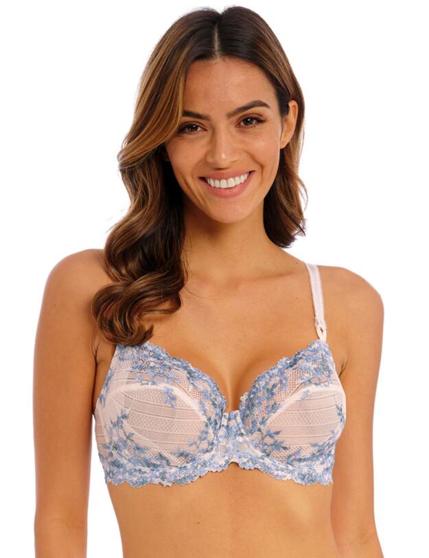Wacoal Embrace Lace Underwire Bra Pastel Parchment/Blue Multi