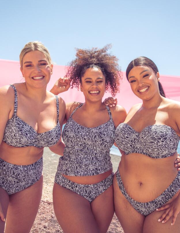 Curvy Kate Sundown Classic Bikini Brief Black Print