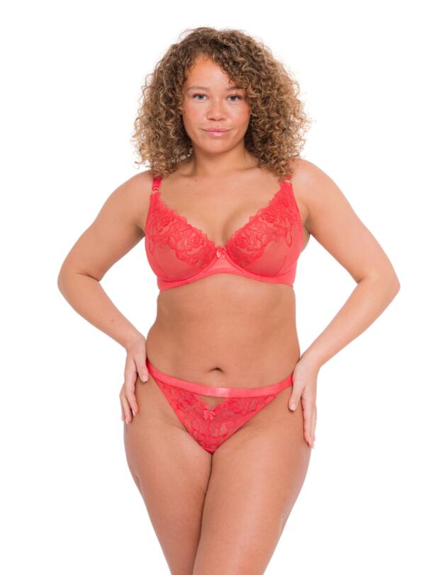 Curvy Kate Stand Out Scooped Plunge Bra Fiery Red