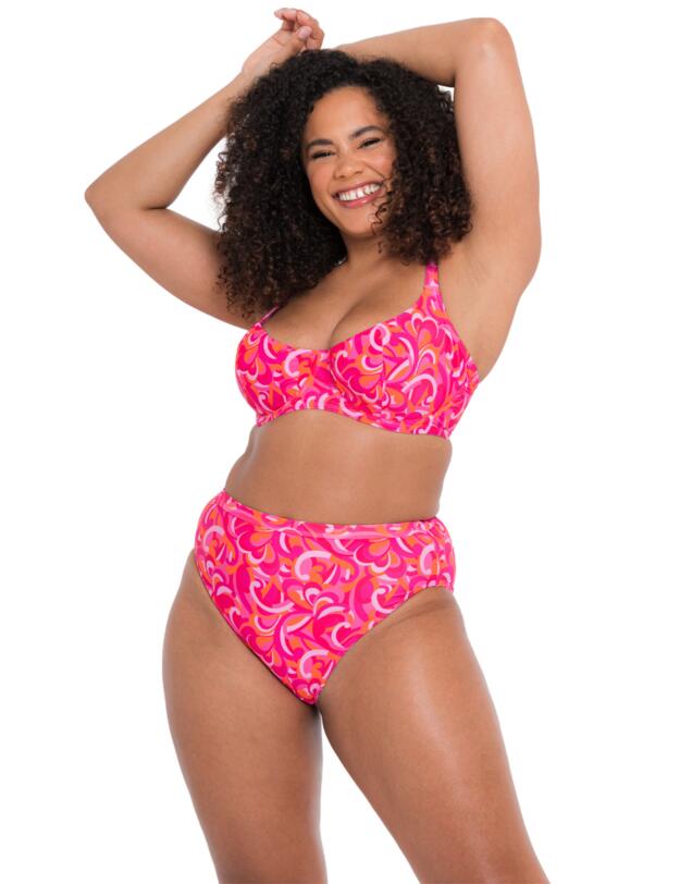 Curvy Kate Retro Wave High Waist Bikini Brief Print Mix