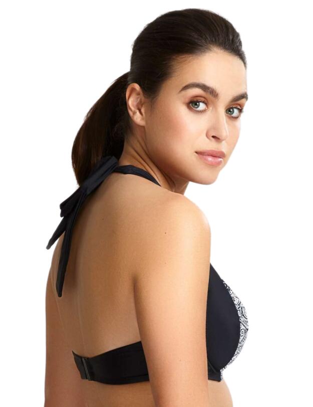 Panache Samara Halterneck Bikini Top Black/White