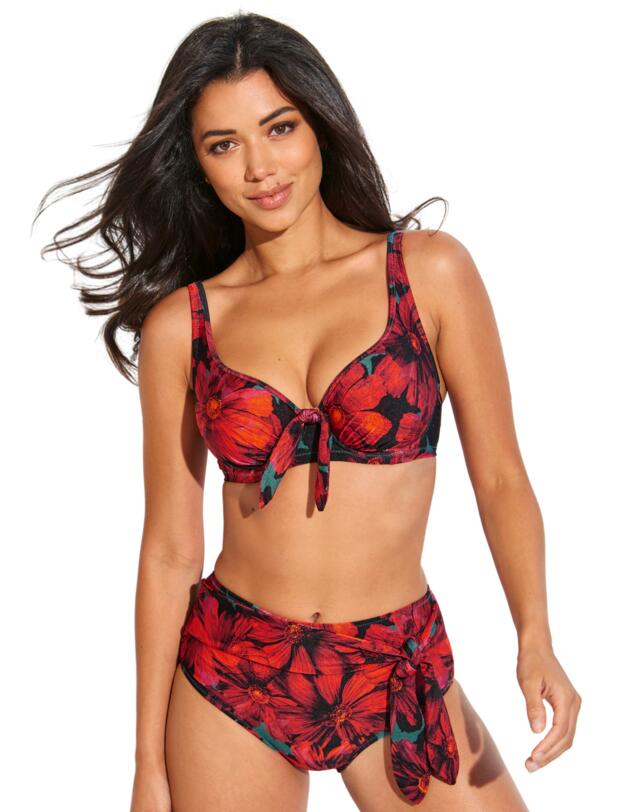 Pour Moi Orchid Luxe Bikini Top Red/Teal 