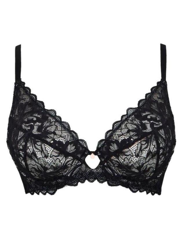 Figleaves Isla Lace Plunge Bra Black