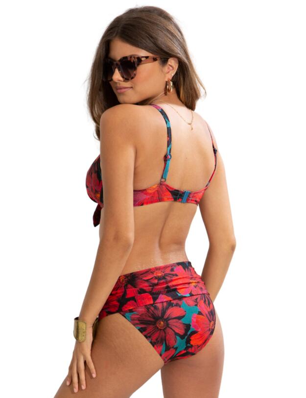 Pour Moi Orchid Luxe Foldover Bikini Brief Red/Teal 