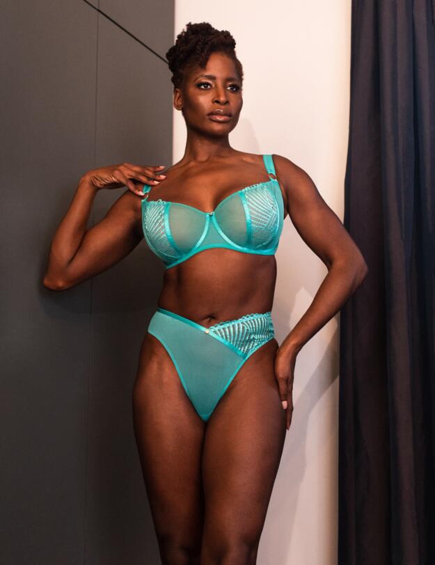 Scantilly by Curvy Kate Authority Thong Blue Lagoon