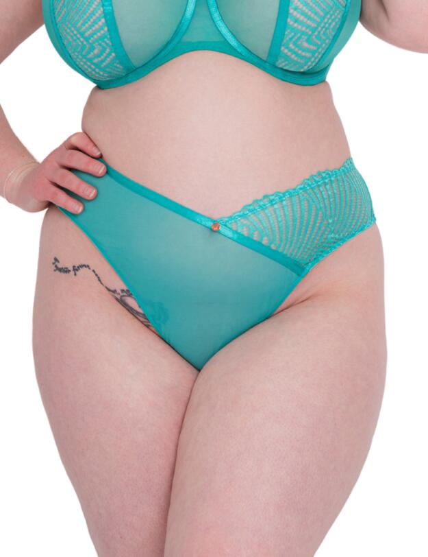 Scantilly by Curvy Kate Authority Thong Blue Lagoon