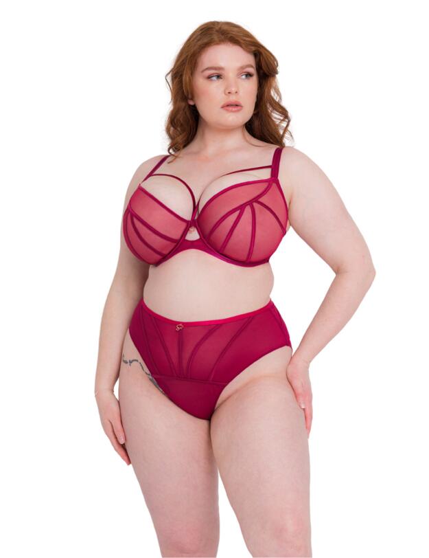 Scantilly by Curvy Kate Senses Plunge Bra Cherry