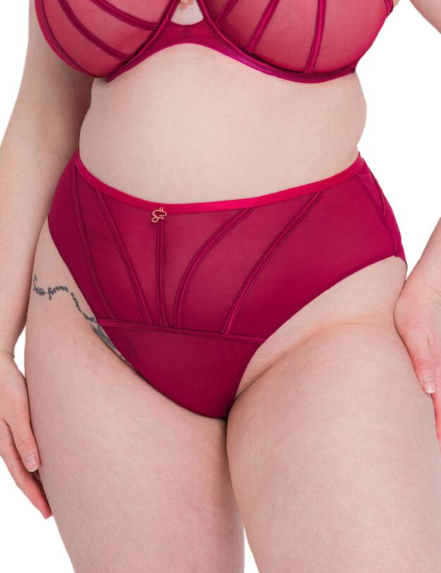 Scantilly by Curvy Kate Senses High Waist Brief Cherry