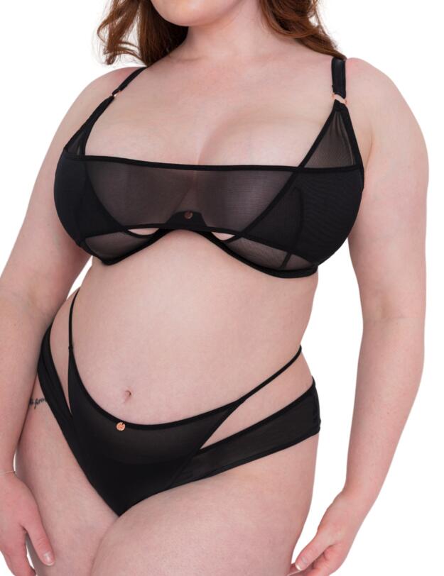 Scantilly by Curvy Kate Peep Show Brazilian Brief Black