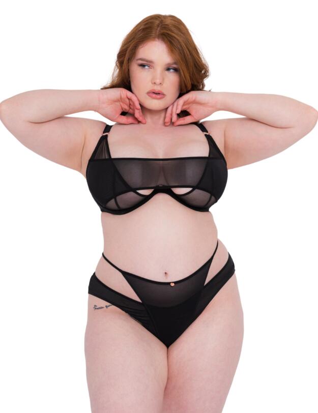 Scantilly by Curvy Kate Peep Show Brazilian Brief Black