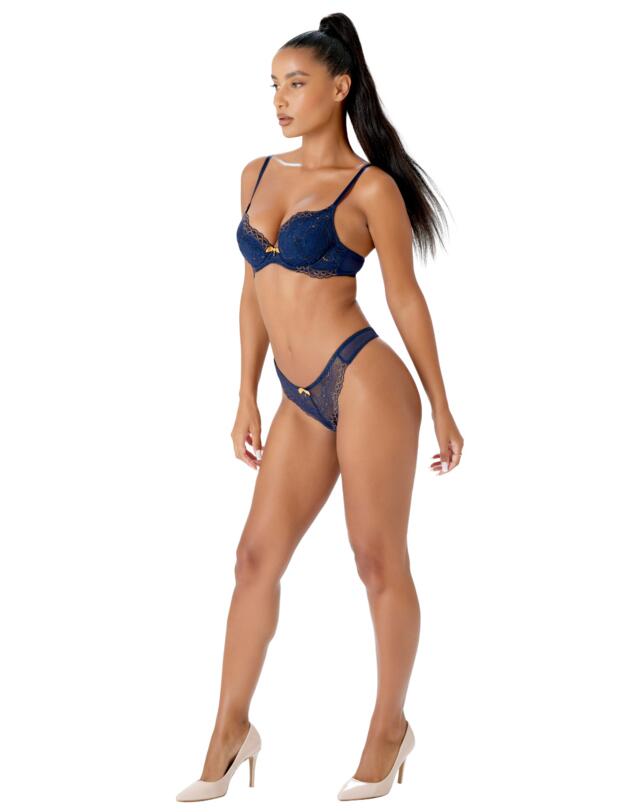 Gossard Superboost Lace Thong Midnight Blue/Gold