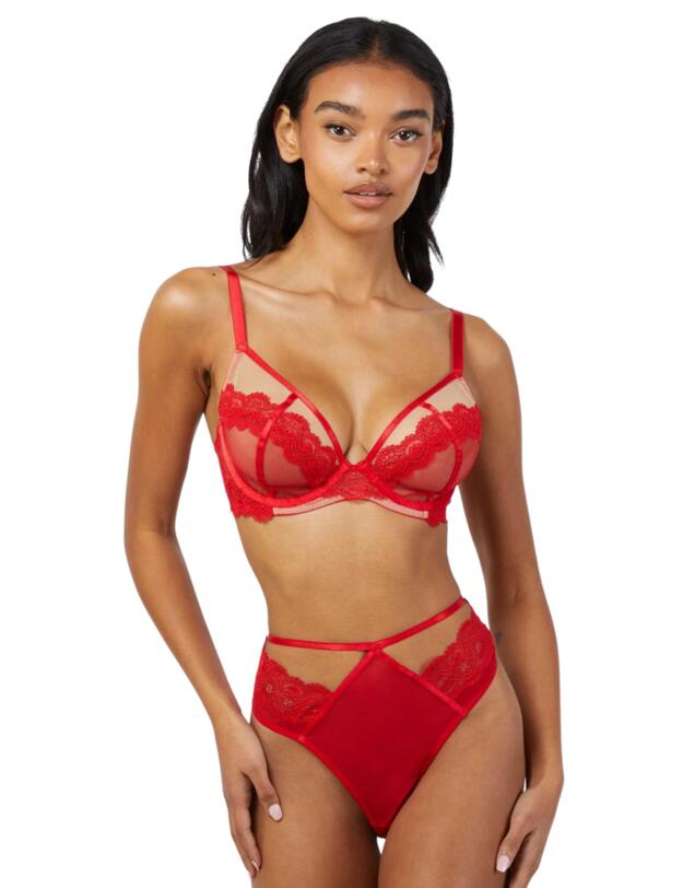 Wolf & Whistle Maisie High Waisted Thong Red