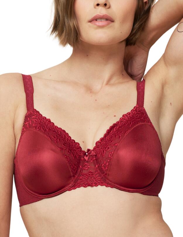  Triumph Ladyform Minimiser Bra Red Wood