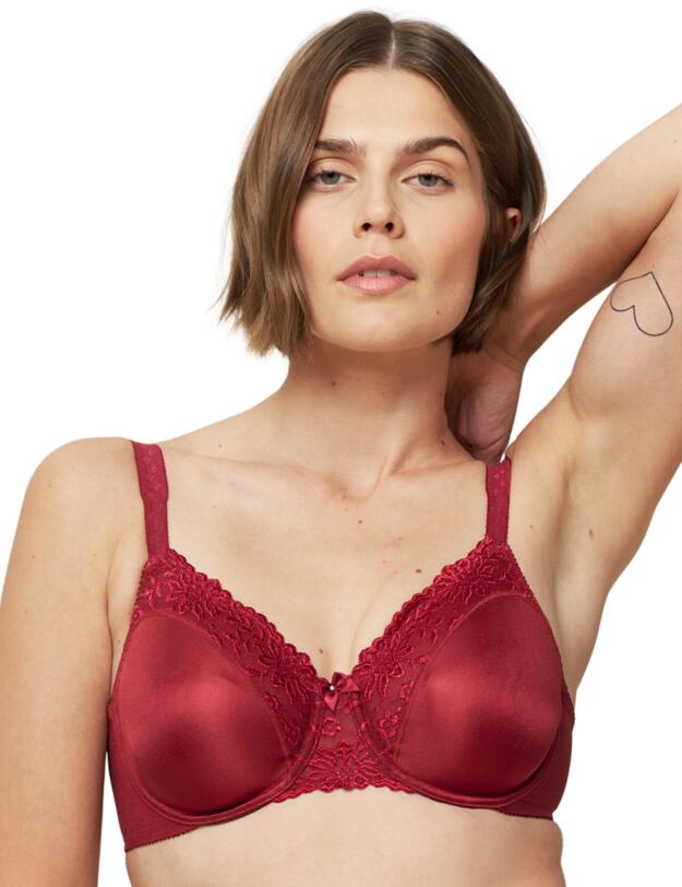  Triumph Ladyform Minimiser Bra Red Wood