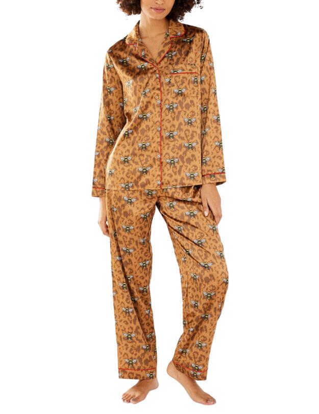 Chelsea Peers Long Pyjama Set Leopard Bee