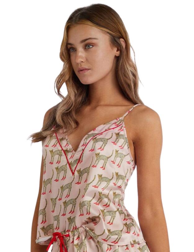 Playful Promises Bouffant Cami Top Pink Cheeta