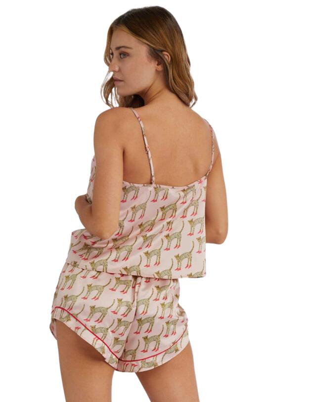 Playful Promises Bouffant Cami Top Pink Cheeta