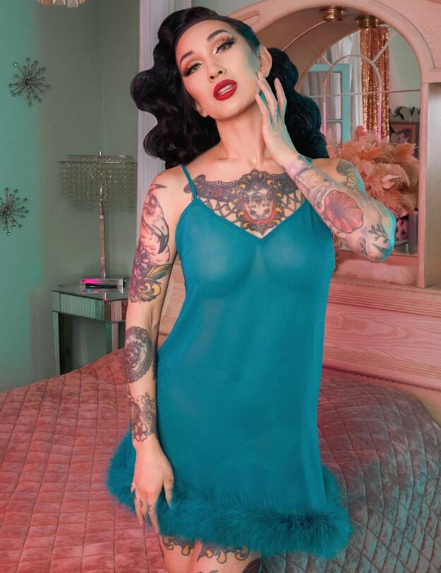 Bettie Page Babydoll Teal